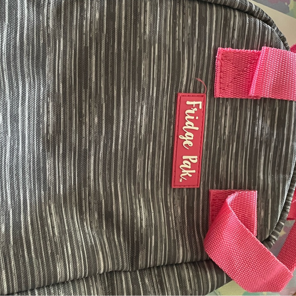 Fridge Pak Gray and Pink Cooler Bag